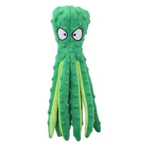 1 Piece Pet Squeak Toys Cartoon Octopus Shape Toy Pet Anxiety Relief Calming Aid Toy For Dogs (Color: Green)