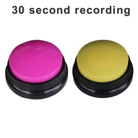 2Pcs Recordable Talking Button Pet Child Interactive Toy Voice Recording Sound Buttons Answer Buttons Pet Training Tool Dog Toys (Ships From: CN, Color: rose red - yellow)