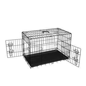 Portable Dog Cage with Divider for Indoor & Outdoor (Type: 30 Inch, Color: Black)